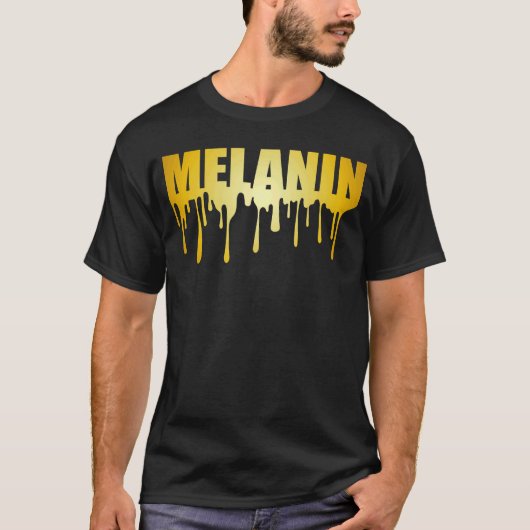 メラニン滴下金ゴールド Tシャツ (正面)