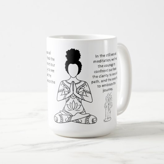 メラニン瞑想やる気を起こさせる引用文コーヒーマグ コーヒーマグカップ (正面右)