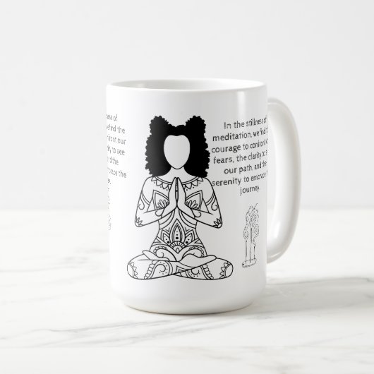 メラニン瞑想やる気を起こさせる引用文コーヒーマグ コーヒーマグカップ (正面右)
