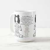 メラニン瞑想やる気を起こさせる引用文コーヒーマグ コーヒーマグカップ (正面左)