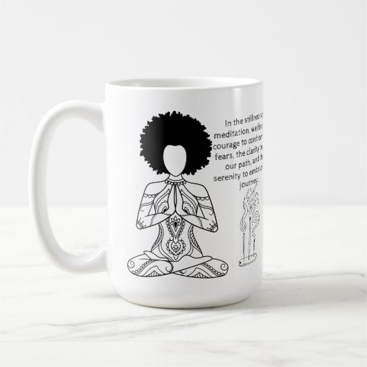 メラニン瞑想やる気を起こさせる引用文 コーヒーマグカップ (左)
