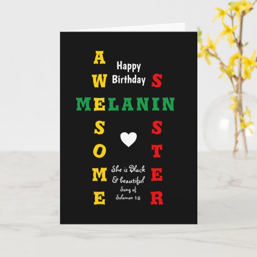 メラニン素晴らしシスタークリスチャンハッピーバースデー カード (黄色い花)