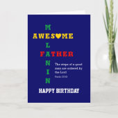メラニン素晴らしファーザークリスチャンハッピーバースデー カード (正面)