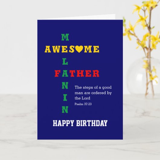 メラニン素晴らしファーザークリスチャンハッピーバースデー カード (黄色い花)