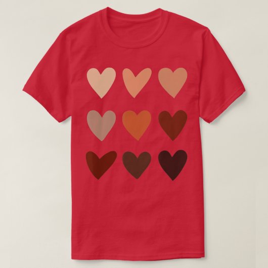メラニン肌トーンハートは親切な黒の歴史モン Tシャツ (デザイン正面)