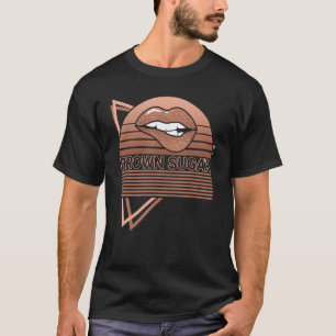 メラニン茶色の肌の唇ブラックヒストリーブラウンシュガー Tシャツ