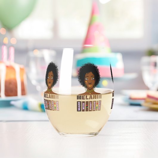 メラニン製Every Shade Slays ステムなしワイングラス (インサイチュ (バースデー))