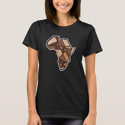 メラニン陰影の地図アフリカプライド黒史M Tシャツ (正面)