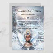 メラニン雪クイーン冬の森の天月 招待状 (正面/裏面)