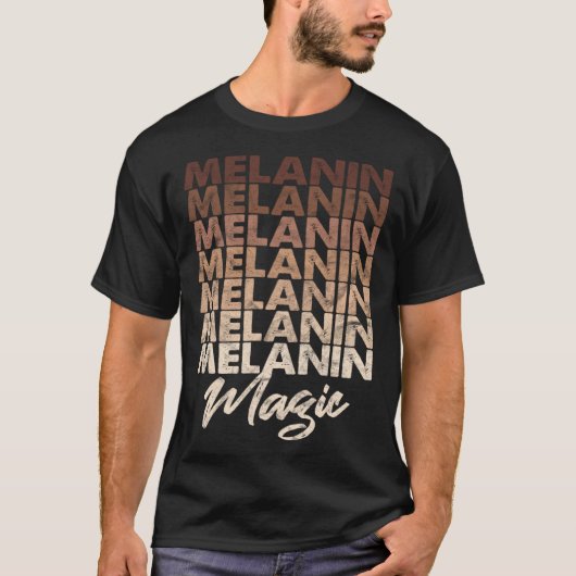 メラニン魔法アフリカ系アメリカ人ブラック史 Tシャツ (正面)