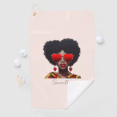 メラニン魔法：ブラッククイーンロッキングハートシェード ゴルフタオル (インサイチュ)