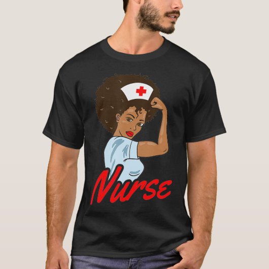 メラニン黒ナース衣料品ギフトアフリカ女性 Tシャツ (正面)