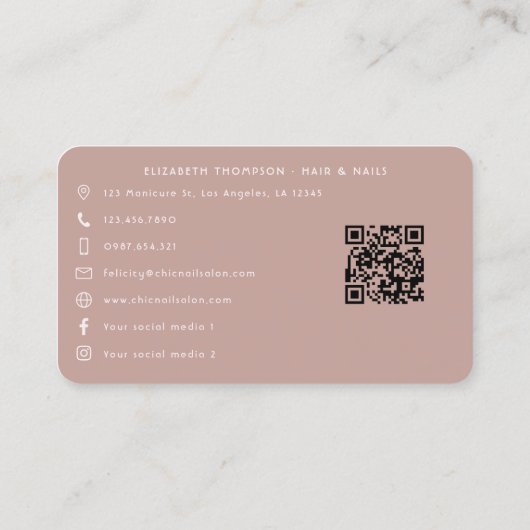 メラニン・アインスパイアフリカ・アメリカネイルサロン 名刺 (裏面)