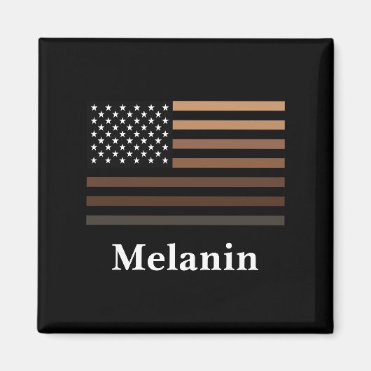 メラニン アフリカ系アメリカ人 アメリカ国旗 黒歴史 マグネット (正面)