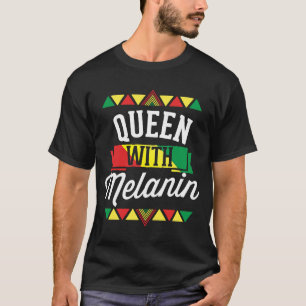 メラニン・アフリカ・アメリカの黒人歴史のある女王 Tシャツ