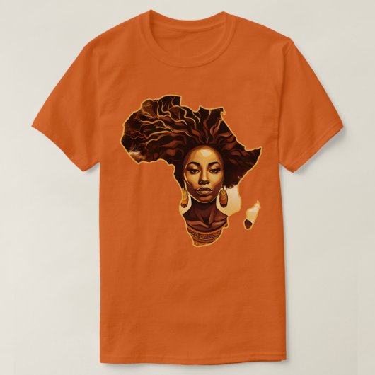 メラニン・アフリカ・マップの形状 Tシャツ (デザイン正面)