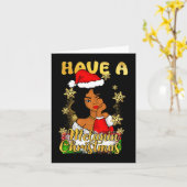 メラニン・クリスマスアフリカ系アメリカ人のクイーンBlを持っている カード (黄色い花)