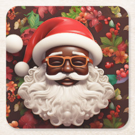 メラニン クリスマス ブラック サンタクロース ブラフ シスター スクエアペーパーコースター