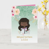 メラニン プリンセス バースデー カード すべての年齢 (黄色い花)