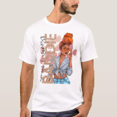 メラニン ラメ風 おしゃれ 黒人女性 ビジネス B Tシャツ (正面)