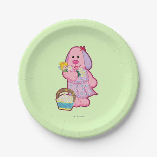 メラニーが付いている花の収集 ペーパープレート (正面)