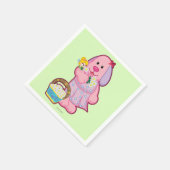 メラニーで花を集める スタンダードカクテルナプキン (角)