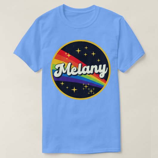 メラニーレインボーイン宇宙ヴィンテージスタイル Tシャツ (デザイン正面)