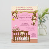 メラニー モンキー ベイビー シャワーの招待状 招待状 (スタンド正面)