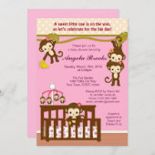 メラニー モンキー ベイビー シャワーの招待状 招待状 (正面/裏面)