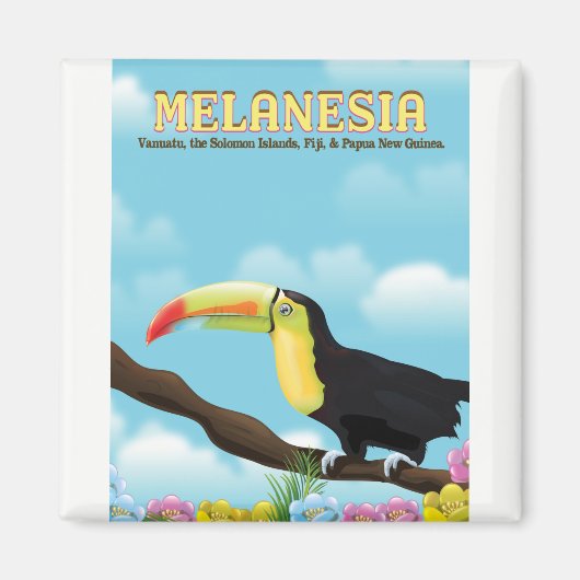メラネシア オオハシ 旅行ポスター マグネット (正面)