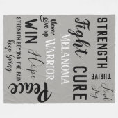 メラノーマの戦士 フリースブランケット (正面(横))