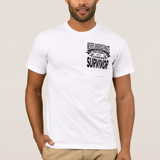 メラノーマは決して強さを過少見積りしません Tシャツ (正面)