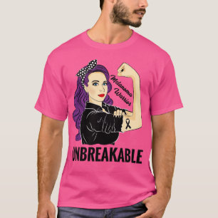 メラノーマウォリアー認識度スキン破壊不能サポート Tシャツ