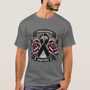メラノーマウォリアー – Tattooバラ&リボンAwaT-Shirt Tシャツ