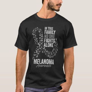 メラノーマ啓発月間 バタフライ ブラックリボン Tシャツ