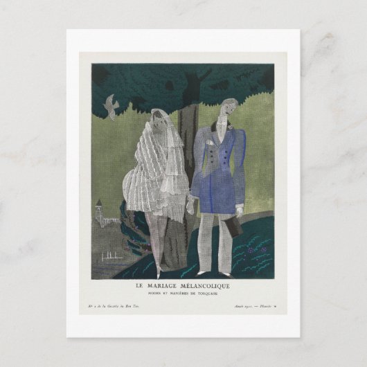 メランコリックな結婚、チャールズ・マーティン ポストカード (正面)