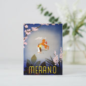 メラーノイタリアヴィンテージ旅行ポスター復元 ポストカード (スタンド正面)