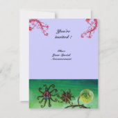 メラissaの庭園　鮮やかな赤 ピンク 紫 茶色 招待状 (裏面)