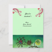 メラissaの庭園　鮮やかな赤、ピンク、緑、青 招待状 (裏面)