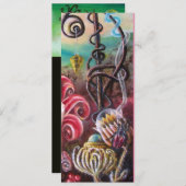 メラissaの庭2、黒、白、フクシア 招待状 (正面/裏面)