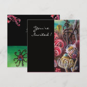 メラissaの庭2, 黒, 白, フューシャ 招待状 (正面/裏面)