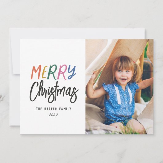 メリお洒落カラフルスのクリスマス写真の休日C シーズンカード