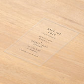 メリエレガントルモダンウェディングの日付を保存 アクリル招待状 (レイダウン)