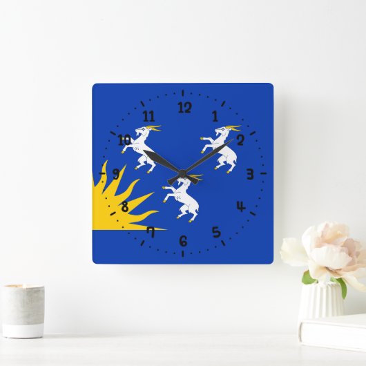 メリオネトシャー州立壁時計国旗 スクエア壁時計 (ホーム)