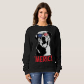 メリカイエローラブラドールアメリカ国旗のサングラス4t スウェットシャツ (正面フル)