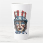 メリカガール7月4日グラムガールと星 カフェラテマグ (正面)