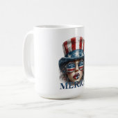 メリカガール7月4日グラムガールと星 コーヒーマグカップ (正面左)