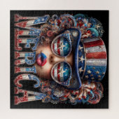 メリカガール7月4日グラムガールと星 ジグソーパズル (横)