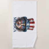 メリカガール7月4日グラムガールと星 ビーチタオル (正面)