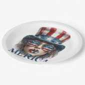 メリカガール7月4日グラムガールと星 ペーパープレート (アングル)